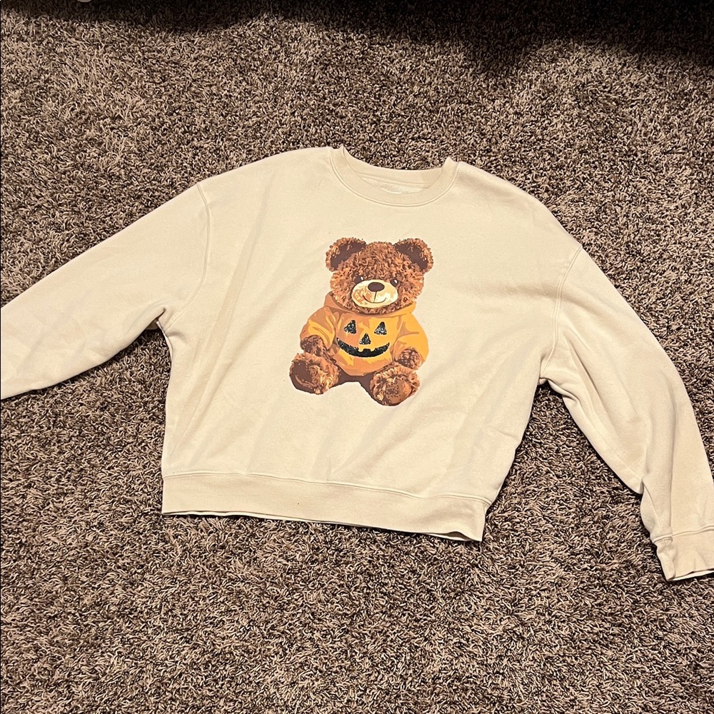 Target Cream Sweater with Bear Design